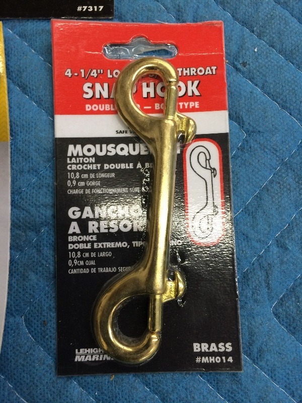 lot 43 image: Assorted Snap hooks, Clamp set, spring link, awning pully   NEW  Lot of 16