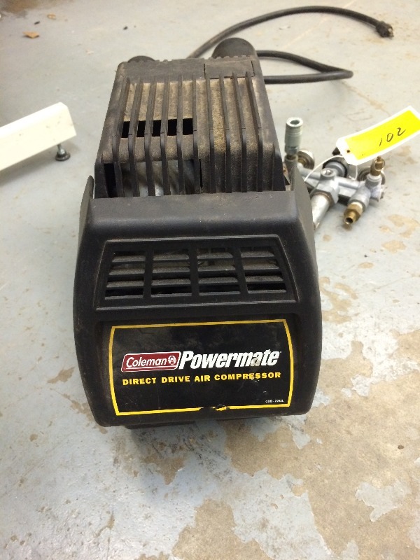 lot 102 image: Coleman Powermate Air Compressor  Runs