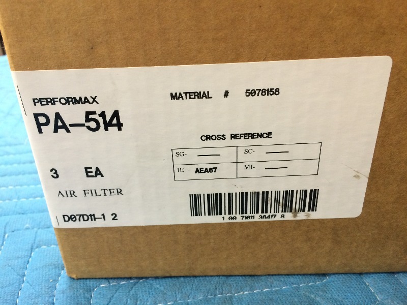 lot 135 image: Performance Automotive Air Filters PA-514  Lot of 2 boxes 3box  total of 6 filters    NEW PRODUCT  Clean Boxes