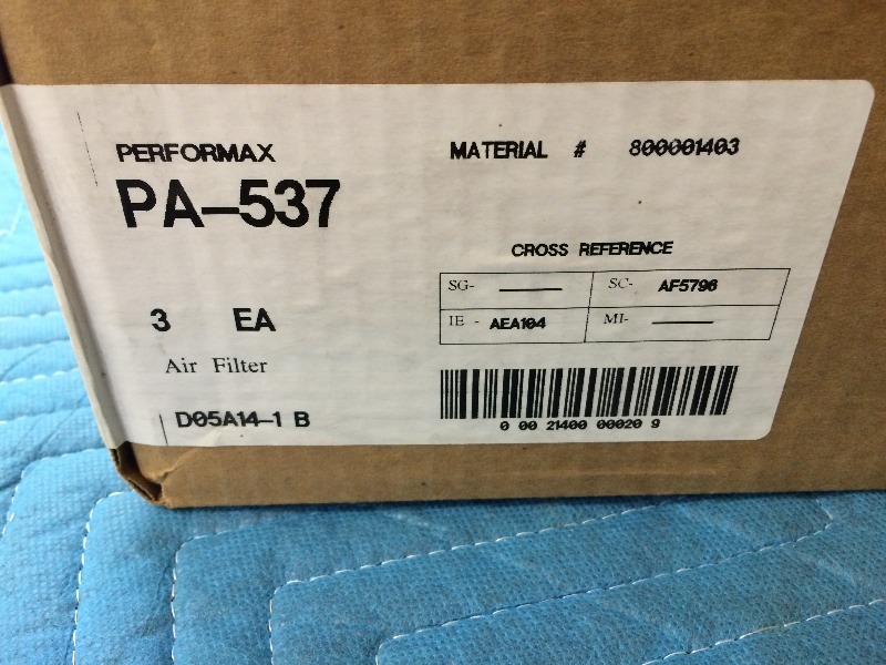 lot 138 image: Performance Automotive Air Filters PA-537  Lot of 2 boxes 3box  total of 6 filters    NEW PRODUCT  Clean Boxes