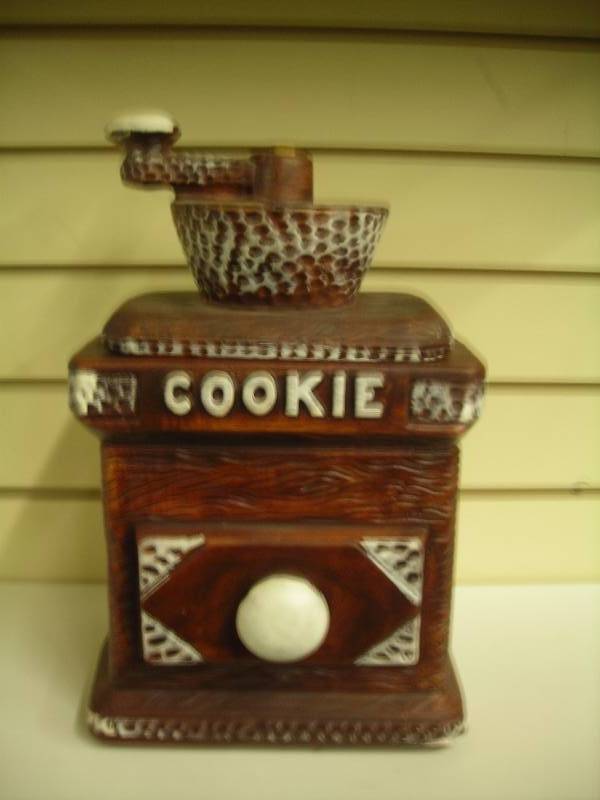 Vintage Ceramic Coffee Grinder Cookie Jar