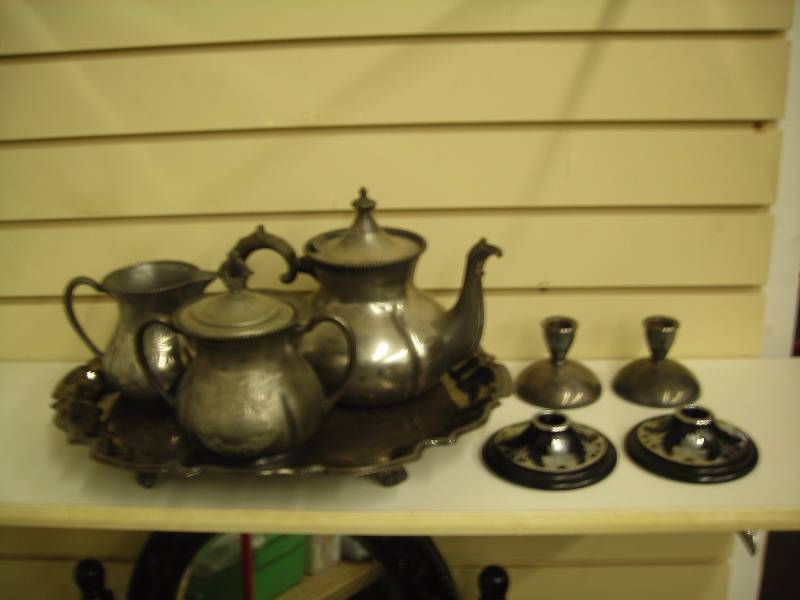 Vintage Silver Plate Servers & Candle Sticks