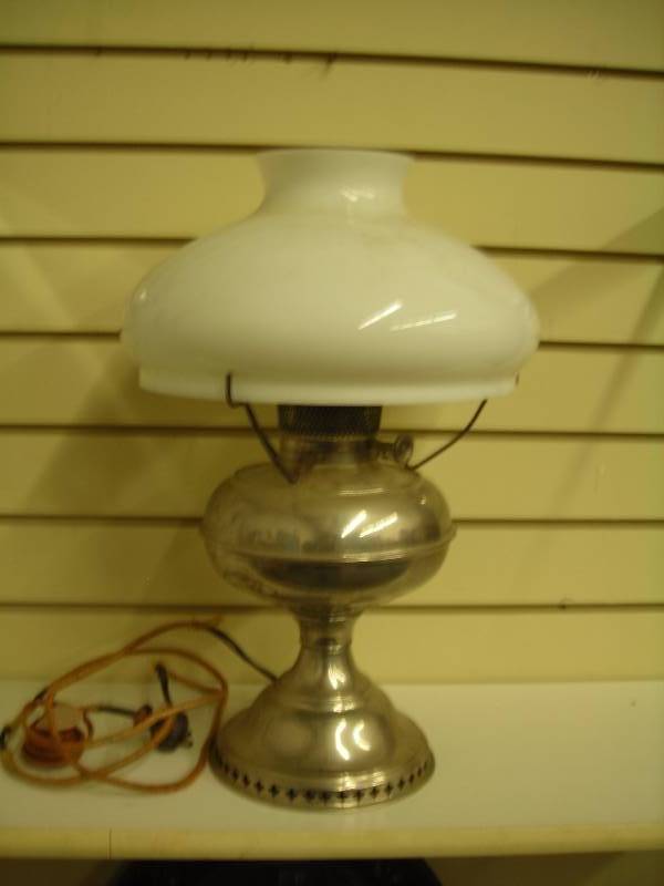 Vintage Lamp With Glass Shade