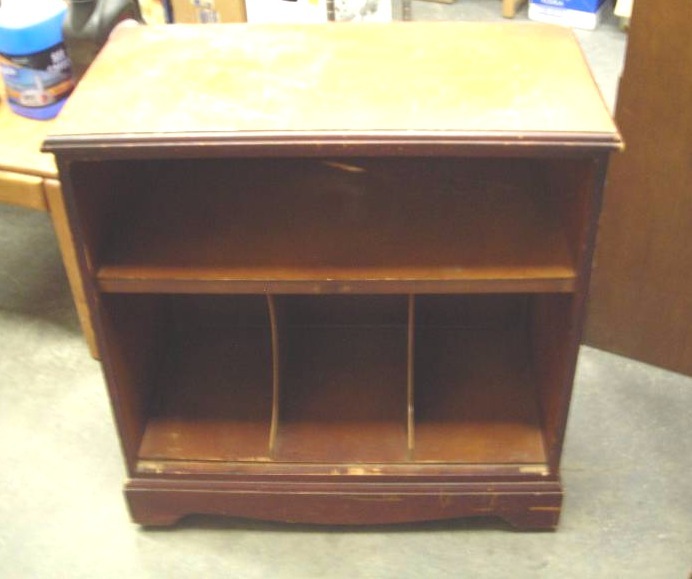 Vintage Record Cabinet & Book Shelf