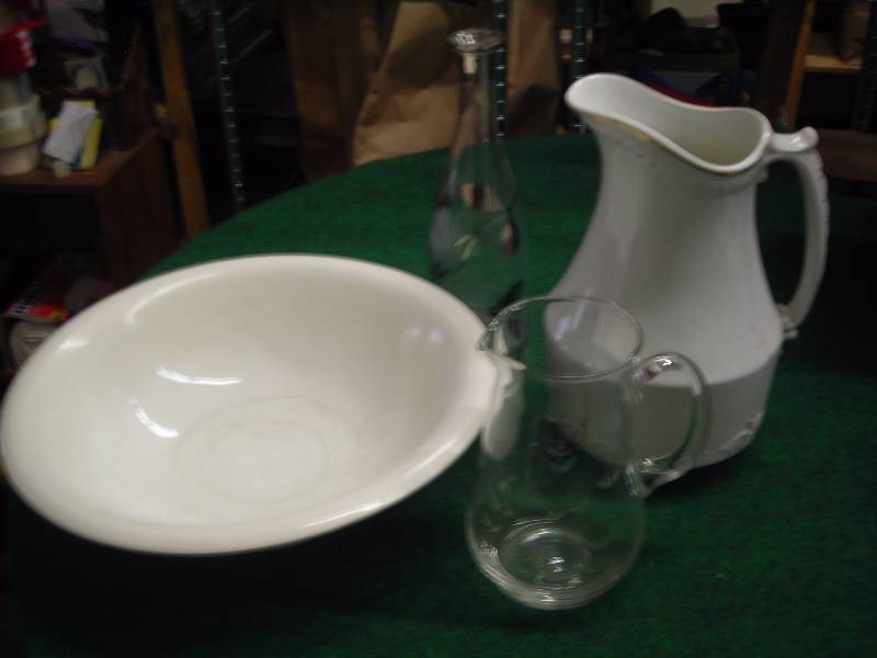 Large Bowl, Pitcher, Decanters, Ironstone China England