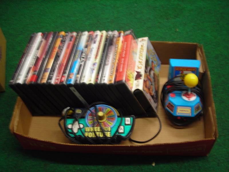 Box Lot Of DVDs & Plug & Play TV Games