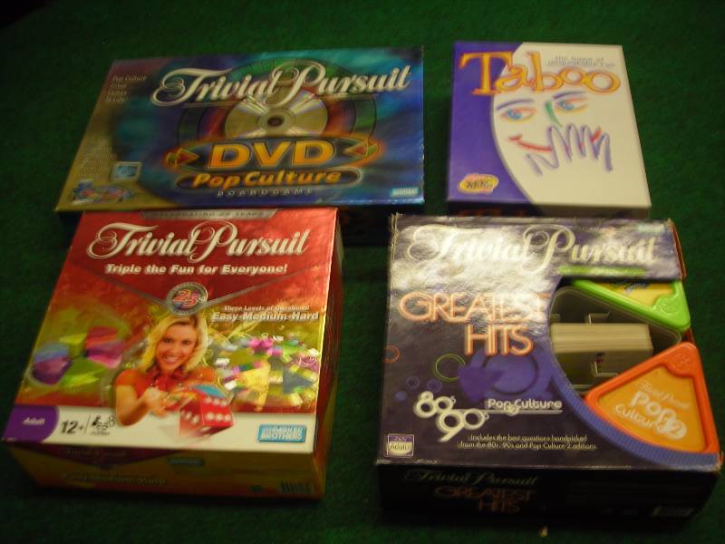 Lot Of Assorted Family Games Trivial Pursuit, Taboo & Others