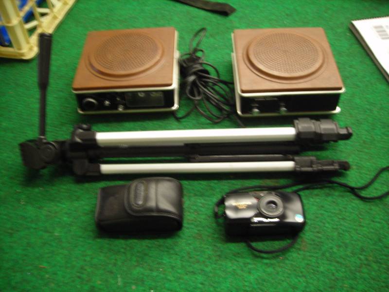 Vintage Wynford Hall Speakers, Tri-Pod, OlympusCamera