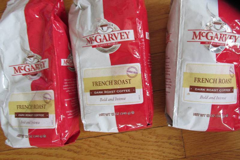 2 Whole Bean, one ground McGarvey c...