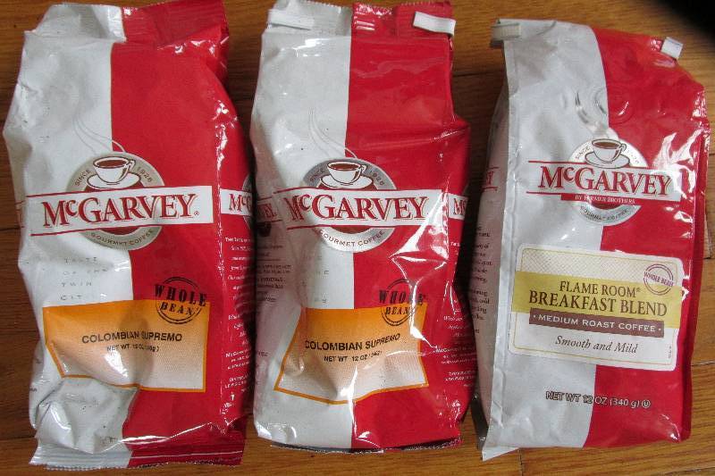 Whole Bean McGarvey coffee, 3 12 ou...