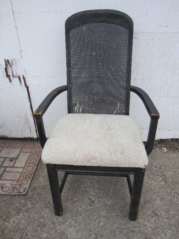 vintage woven back chair ...