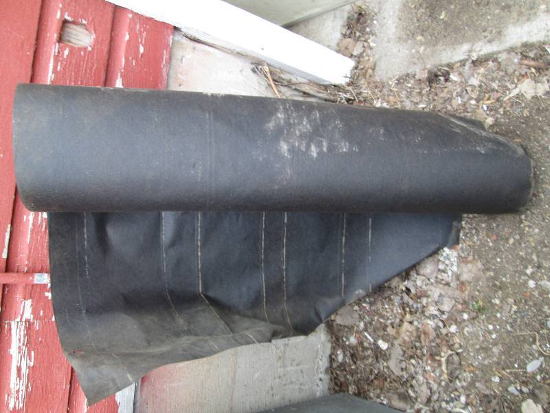 lot of tar roofing paper ...