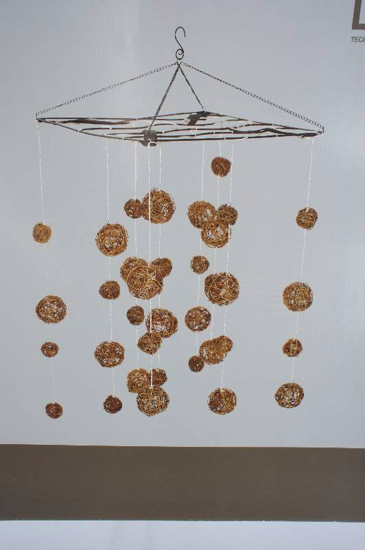 lot 94 image: LED Technology Gazebo Chandelier. Grapevine Design Shade With Warm LED lights.