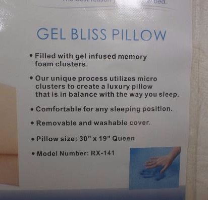 lot 45 image: Bed Tech Gel Bliss Pillow