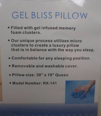 lot 46 image: Bed Tech Gel Bliss Pillow