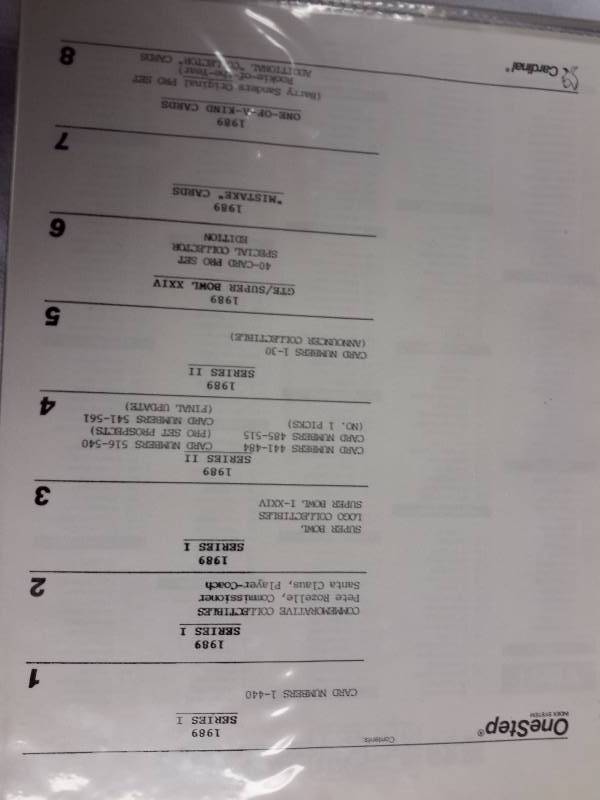 1989 NFL Pro Set Master Folder