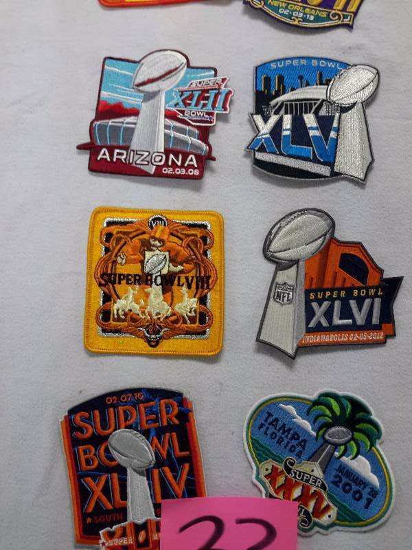 Super Bowl Patches as pictured