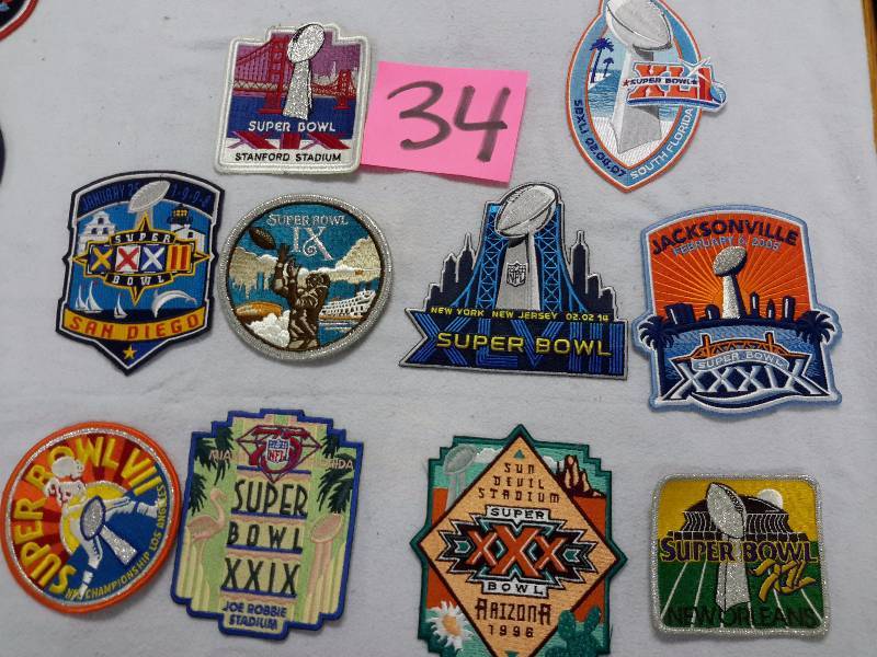 Super Bowl Patches as pictured