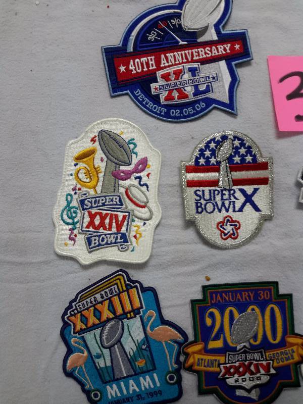 Super Bowl Patches as pictured