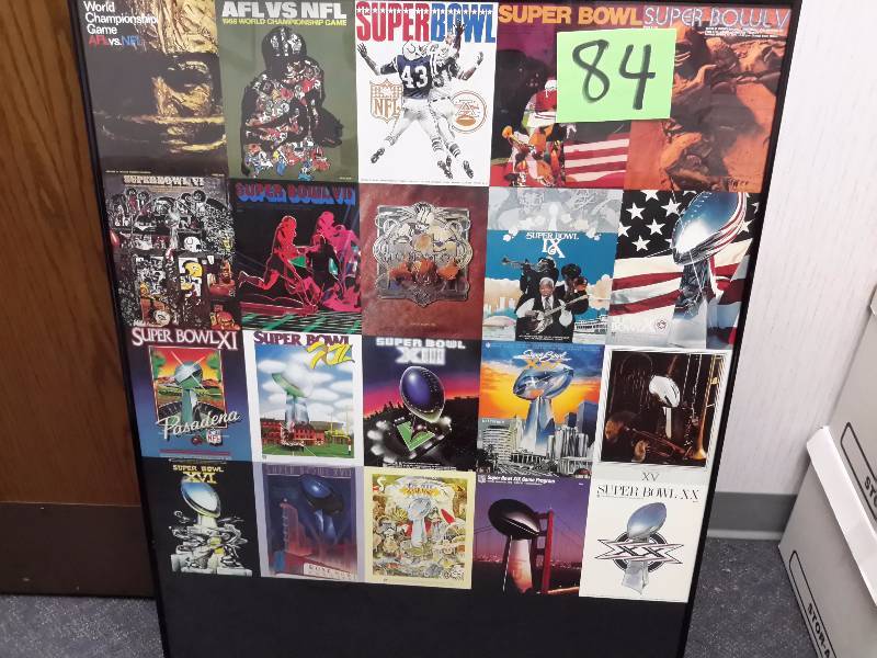 Framed Poster of First 20 years of Super Bowls
