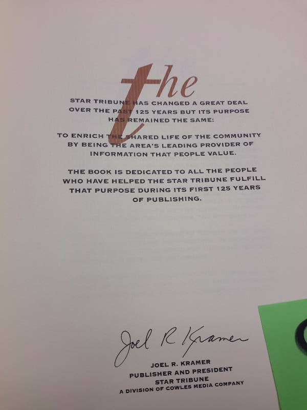 Star Tribune Commemorative Book.. 125 Years