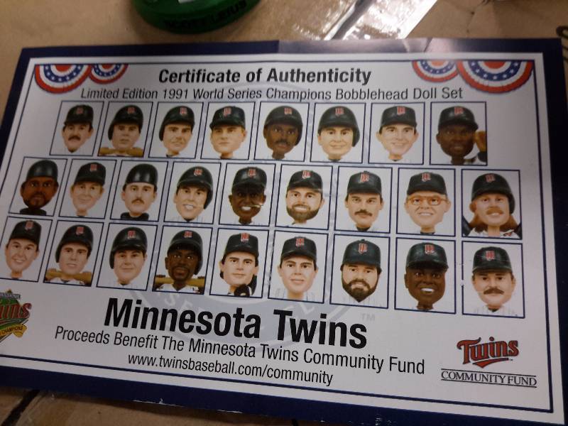 1991 Minnesota Twins, World Series Champions, Bobble Head Set