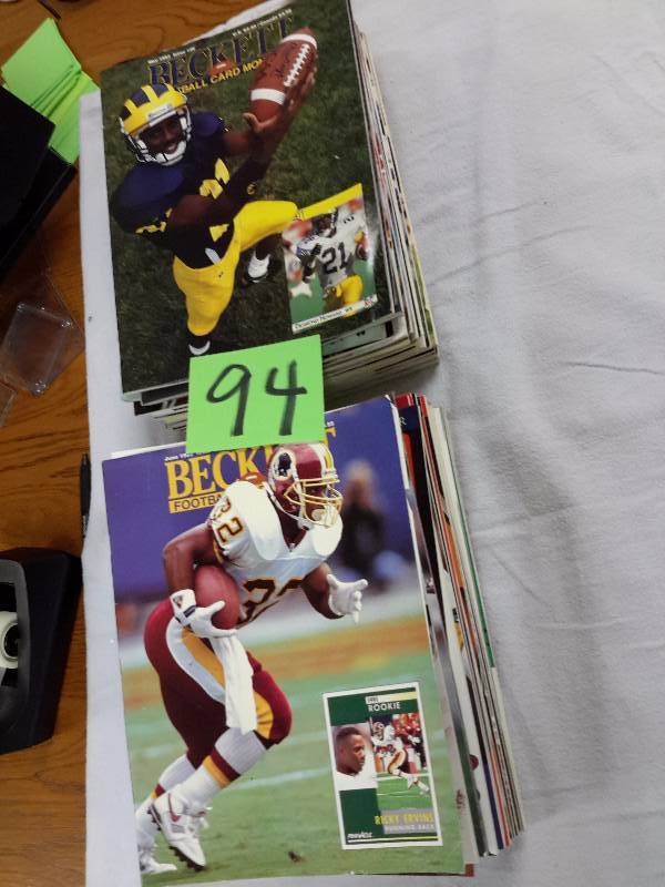 2 Piles of Becket, Football Card Monthly Magazines