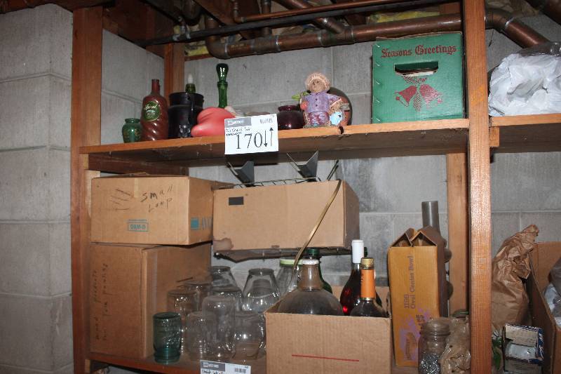 Lot of (2) Shelf Lot of Glassware