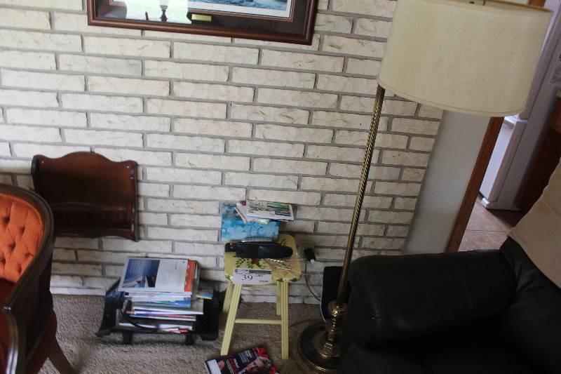 Lot of (3) House Wares Including Lamp Stool Magazine Holder