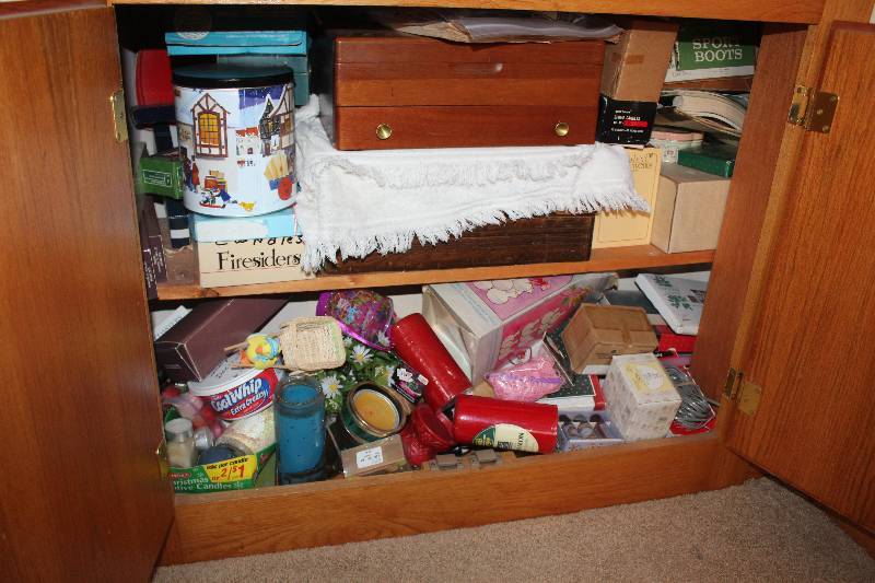 Contents of Cabinet Including Flatware in Case