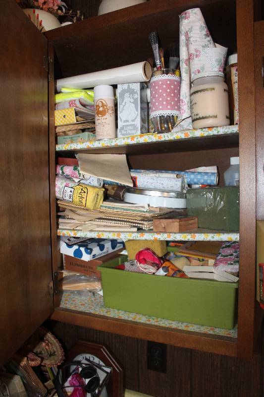 Cabinet Lot of Household Items
