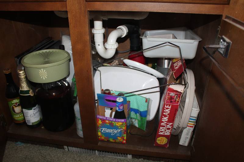 Cabinet Lot of Household Items
