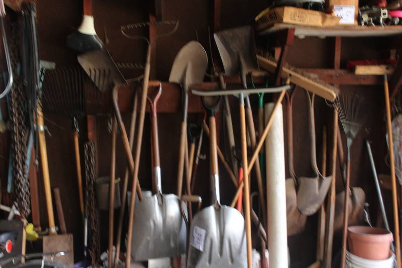 Wall Lot of Yard Tools