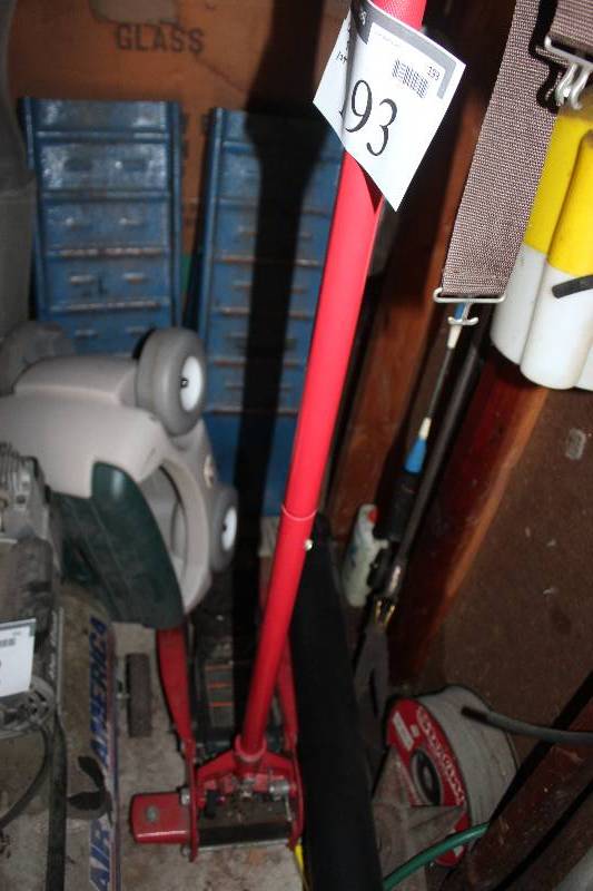Under Shelf Lot Including Car Ramps 3-Ton Car Jack