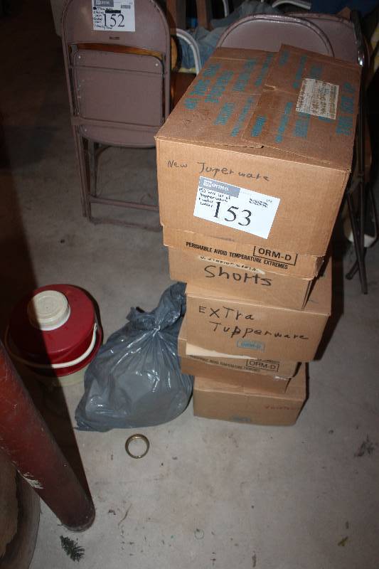 Lot of (5) Boxes of Tupperware, Water Cooler