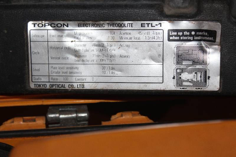Topcon Electronic Theodolite Etl 1 Cottage Grove Estate Sale K Bid