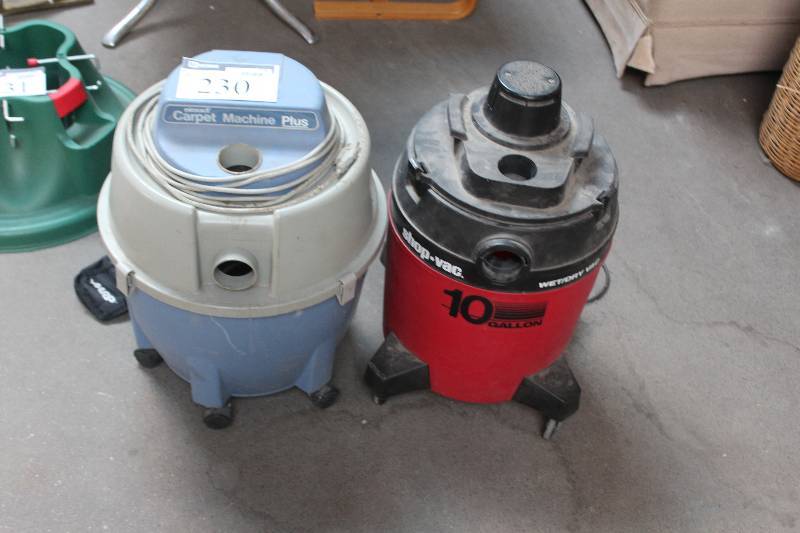 lot 230 image: Lot of (2) Vacuums Including Bissell Carpet Machine Plus Shop Vac 10 Gallon Wet Dry Vac