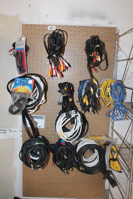 lot 42 image: Wall Lot of Electronic Cables Including Video Computer