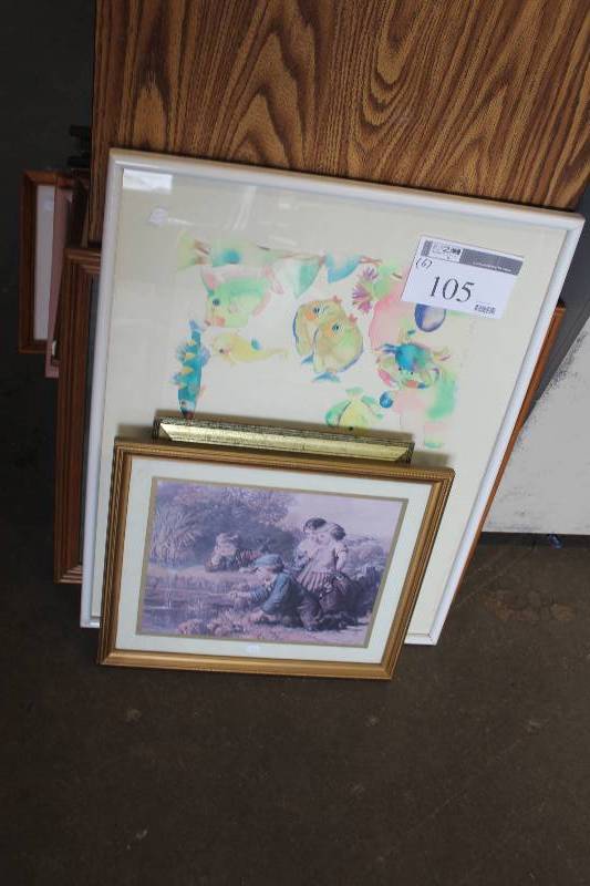lot 105 image: Lot of (5) Framed Wall Art