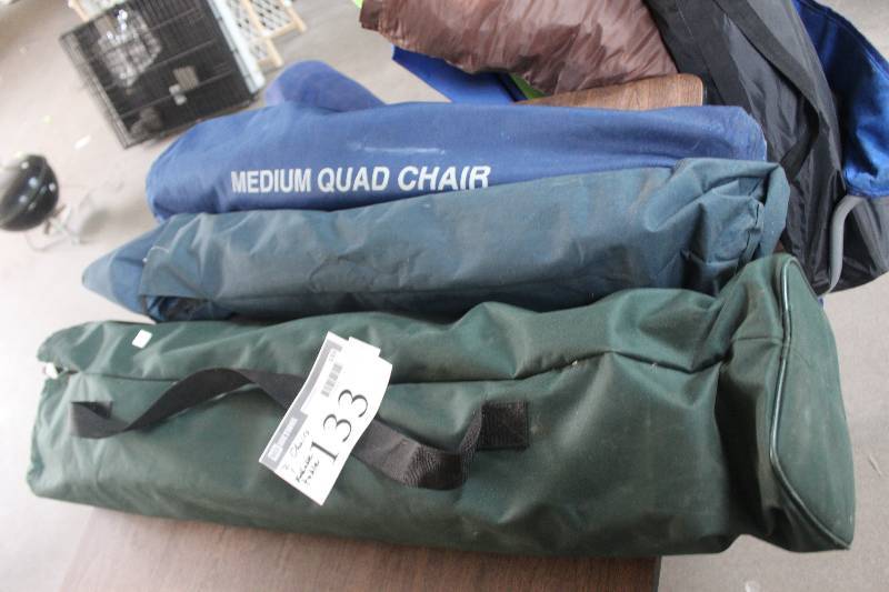 lot 133 image: Lot of (3) Folding Chairs, Table