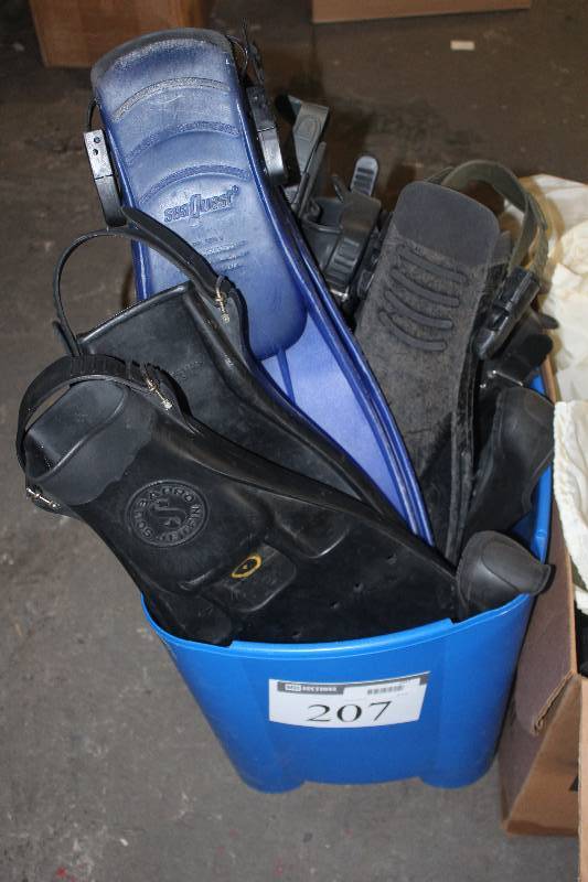 lot 207 image: Box Lot of Scuba Flippers