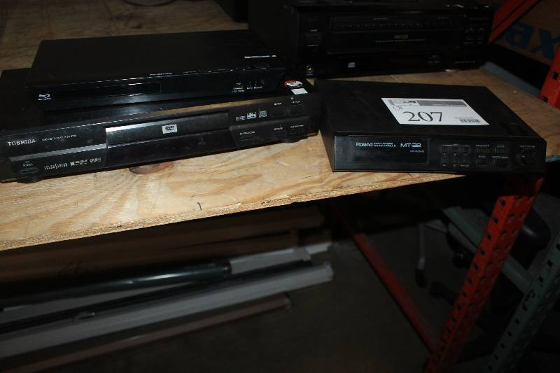 lot 207 image: Lot of (3) Electronic Equipment Including Roland Multi Timbre Sound Module Panasonic Blue Ray Player Toshiba DVD Player