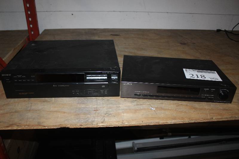 lot 218 image: Lot of (2) Electronic Equipment Including Sony AMFM Tuner Sony CD Player