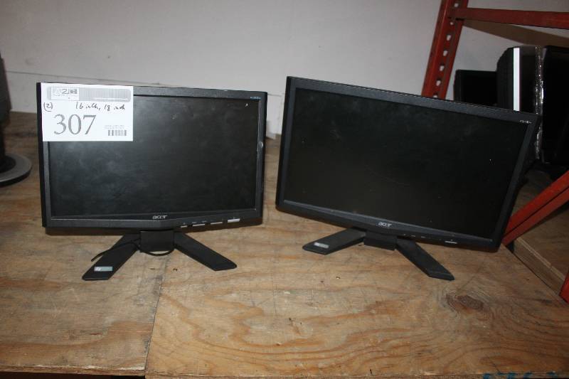 lot 307 image: Lot of (2) Acer Monitors 16, 18