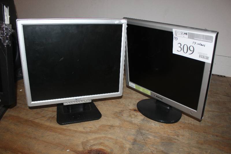 lot 309 image: Lot of (2) Monitors Acer 17, Gateway 17