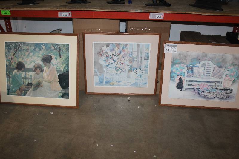 lot 243 image: Lot of (3) Framed Art