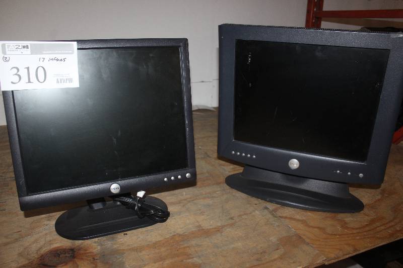 lot 310 image: Lot of (2) Monitors Dell 17, Mic 17