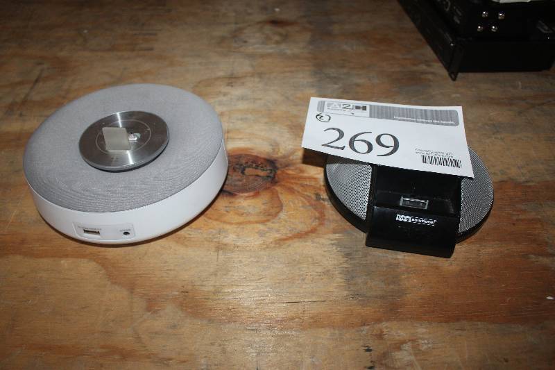 lot 269 image: Lot of (2) Electronic Equipment Including Philips DS1100 iPod Docking Player Living Solutions iPod Docking Player