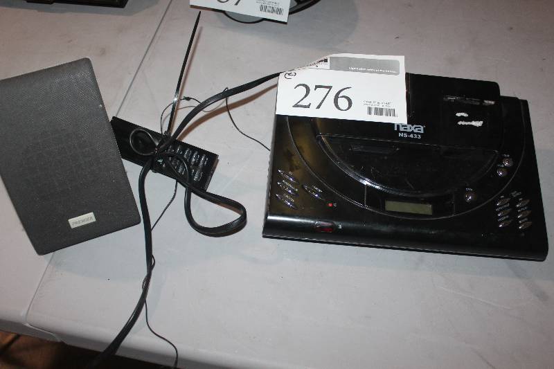 lot 276 image: Lot of (2) Electronic Equipment Including Naxa NS-433 Player Speaker