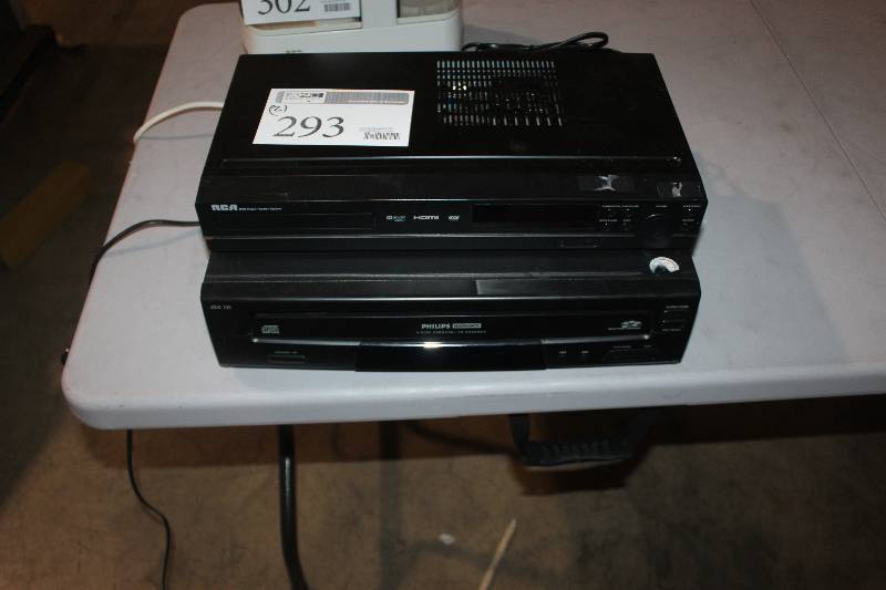 lot 293 image: Lot of (2) Electronic Equipment Including Philips 5-disc CD Changer RCA DVD Home Theater System